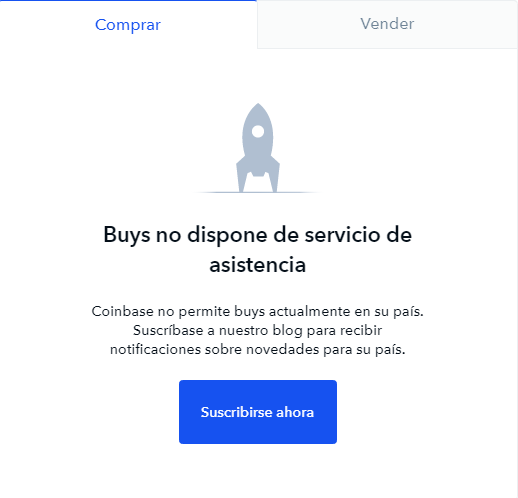 Coinbase no dispone de servicio para comprar en Venezuela