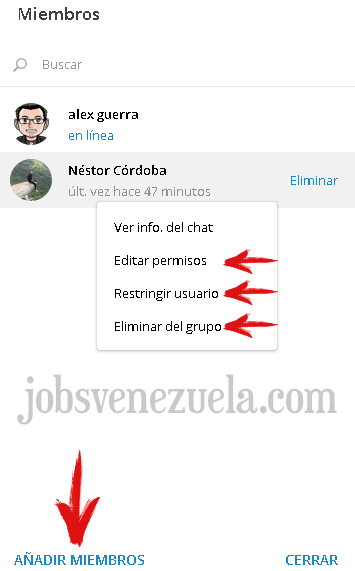 Buscar personas en Telegram