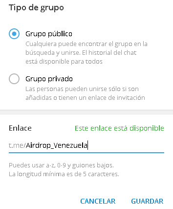 Ver el enlace de mi grupo en telegram