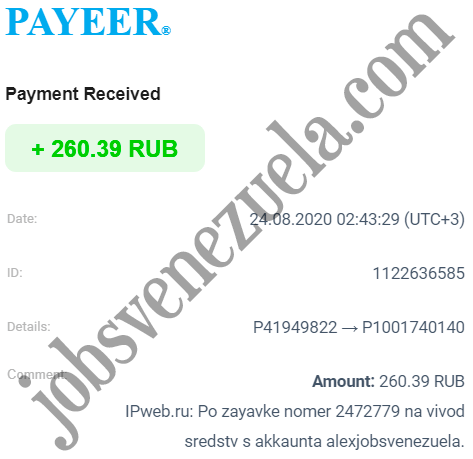 Recibo de pago de IPweb