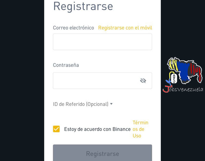 Binance App registrarse